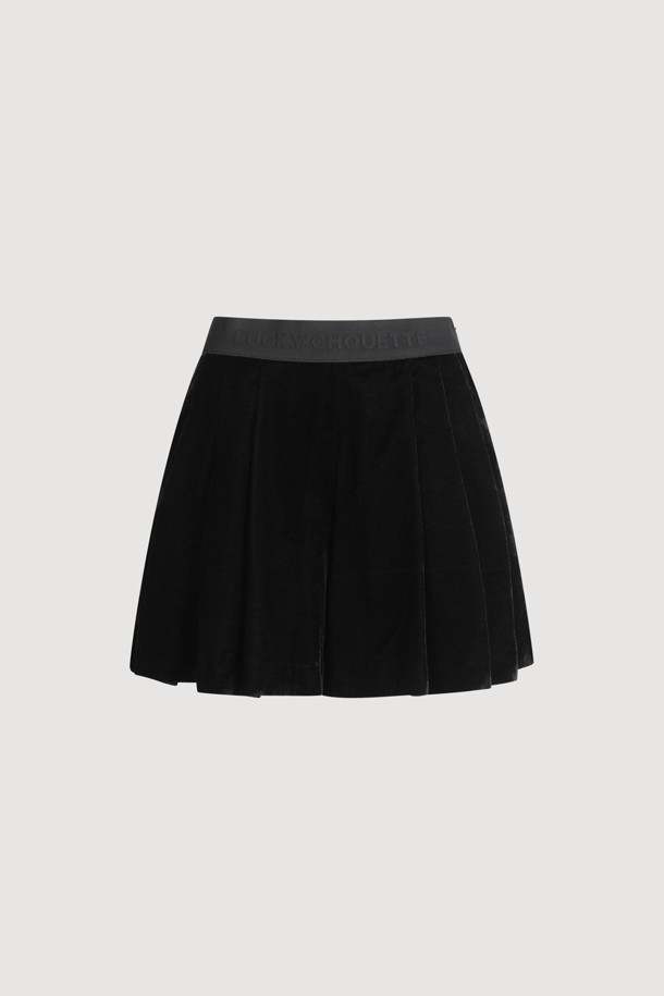 LUCKY CHOUETTE - 쇼트팬츠 - [Holiday Edition] Velvet Banded Waist Shorts (black)