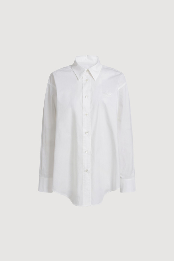 LUCKY CHOUETTE - 블라우스 - Embroidery Point Cotton Shirt Blouse (white)