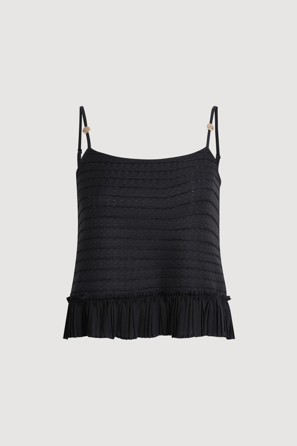 LUCKY CHOUETTE - 블라우스 - Pleats Jersey Top Blouse (black)