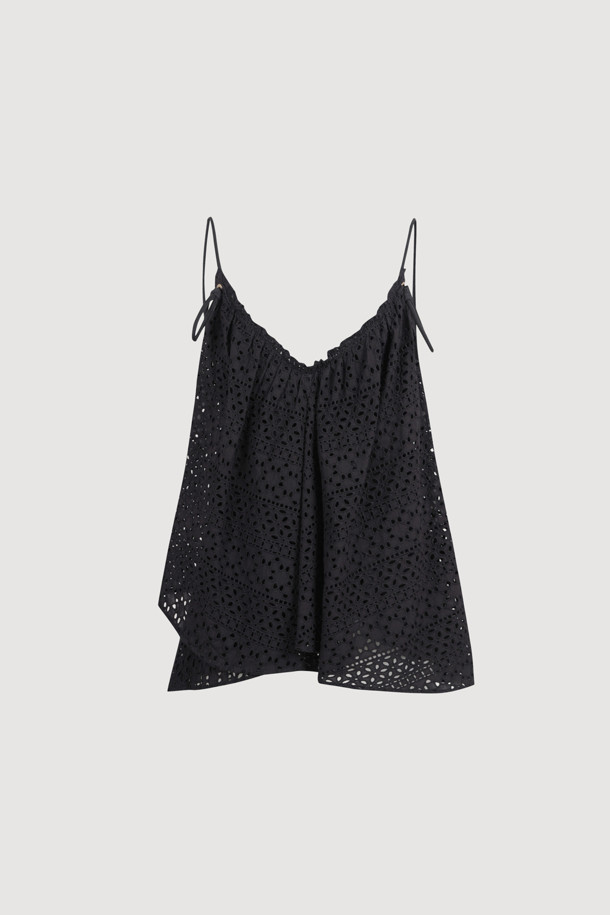 LUCKY CHOUETTE - 블라우스 - [Atelier] Eyelet Lace Top (black)