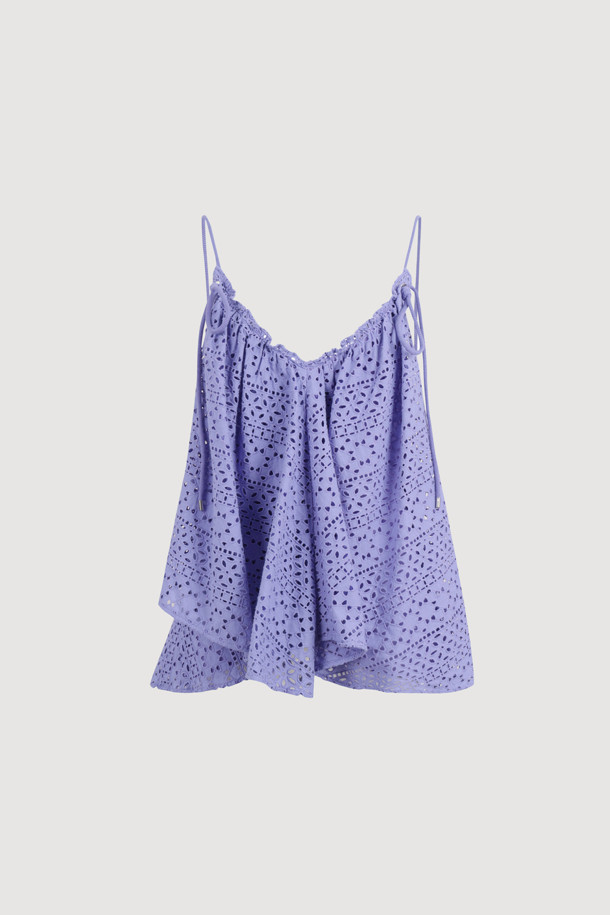 LUCKY CHOUETTE - 블라우스 - [Atelier] Eyelet Lace Top (violet)