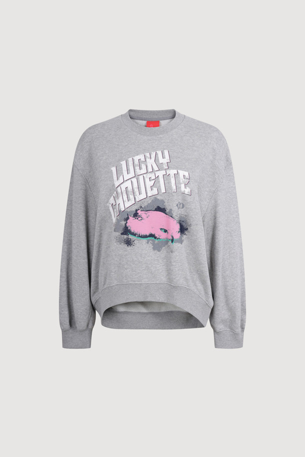 LUCKY CHOUETTE - 스웻셔츠 - Chouette Point Swea T-shirt (melange grey)