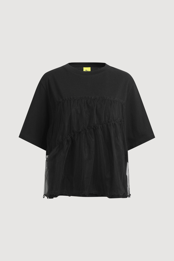 LUCKY CHOUETTE - 반소매 티셔츠 - Mesh Point Half Sleeve T-shirt (black)