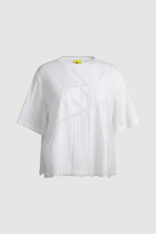 LUCKY CHOUETTE - 반소매 티셔츠 - Mesh Point Half Sleeve T-shirt (white)