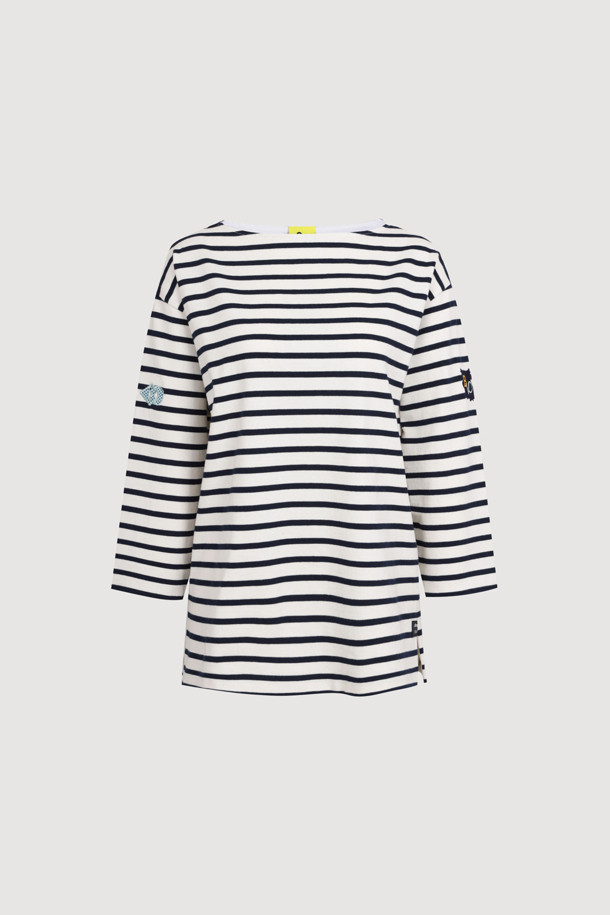 LUCKY CHOUETTE - 긴소매 티셔츠 - [Signature] Stripe Long Sleeve T-shirt (ivory)