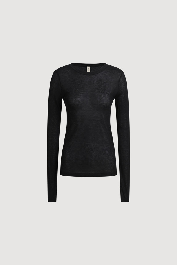 LUCKY CHOUETTE - 긴소매 티셔츠 - [Atelier] Mesh Slim Fit Long Sleeve T-shirt (black)