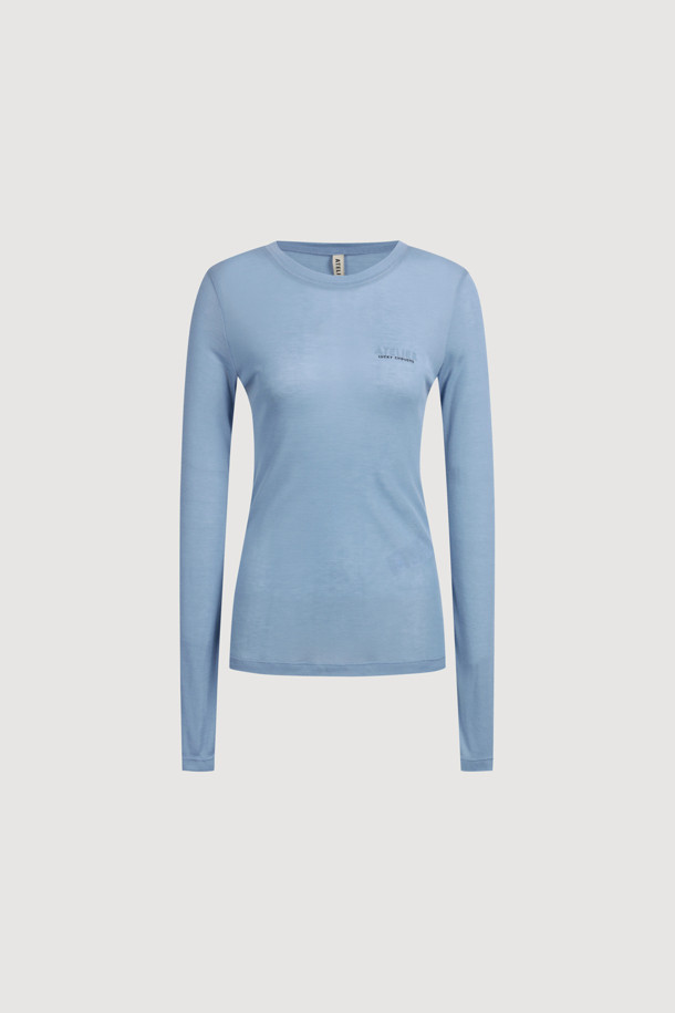 LUCKY CHOUETTE - 긴소매 티셔츠 - [Atelier] Mesh Slim Fit Long Sleeve T-shirt (blue)