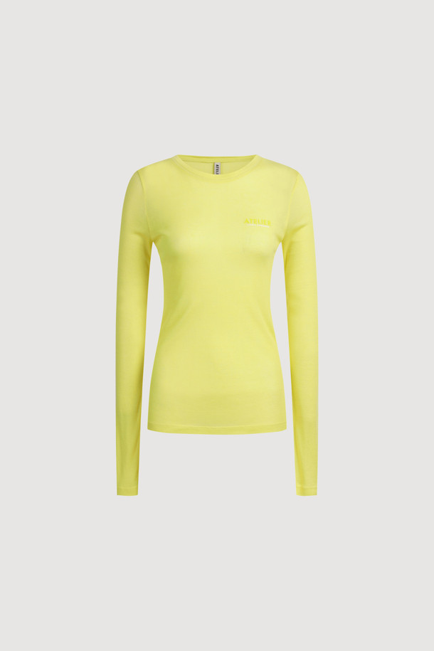 LUCKY CHOUETTE - 긴소매 티셔츠 - [Atelier] Mesh Slim Fit Long Sleeve T-shirt (yellow)