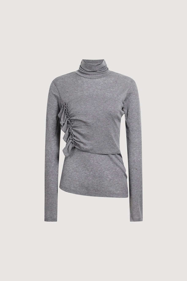 [Re-Order] 레이어드 포인트 롱 슬리브 티셔츠(멜란지 그레이)는 여성스러운 무드와 캐주얼 스타일을 동시에 연출하는 긴소매 티셔츠입니다. 부드러운 텐셀과 울 혼방 소재로 제작되어 얇지만 포근한 착용감을 선사하며, 슬림핏 디자인으로 여성스러운 실루엣을 강조합니다. 멜란지 그레이 컬러에 프릴 디테일과 레이어드 디자인이 포인트로 더해져 세련된 느낌을 줍니다. 터틀넥 라인으로 목을 따뜻하게 감싸주어 봄, 가을 간절기에 활용하기 좋으며, 일상복으로 편안하게 착용할 수 있습니다.
