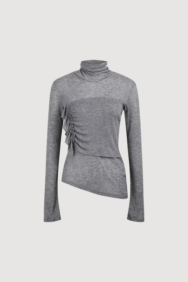 [Re-Order] 레이어드 포인트 롱 슬리브 티셔츠 (grey)는 여성스러운 무드와 캐주얼 스타일을 동시에 연출할 수 있는 상의입니다. 봄, 가을에 적합하며, 데이트룩과 출근룩에 모두 잘 어울립니다. 부드러운 울과 텐셀 혼방 소재로 제작되어 편안한 착용감을 선사하며, 슬림핏 디자인으로 여성스러운 실루엣을 강조합니다. 하프넥 라인과 긴 소매, 밑단 프릴 디테일이 포인트이며, 덧장과 후라이스 소재를 사용하여 고급스러움을 더했습니다. 미니멀, 클래식 스타일을 선호하는 분들께 추천하는 아이템입니다.
