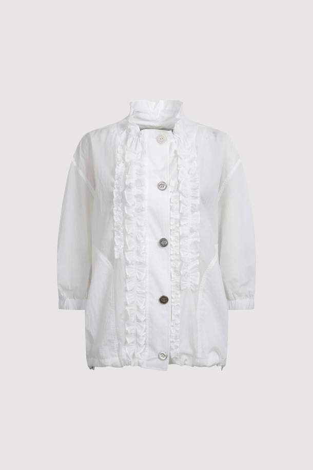LUCKY CHOUETTE - 점퍼 - [Re-Order] Button Up Frill Jumper (white)