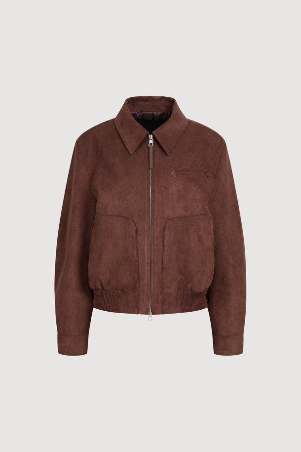 LUCKY CHOUETTE - 점퍼 - Suede Blouson Jumper (brown)