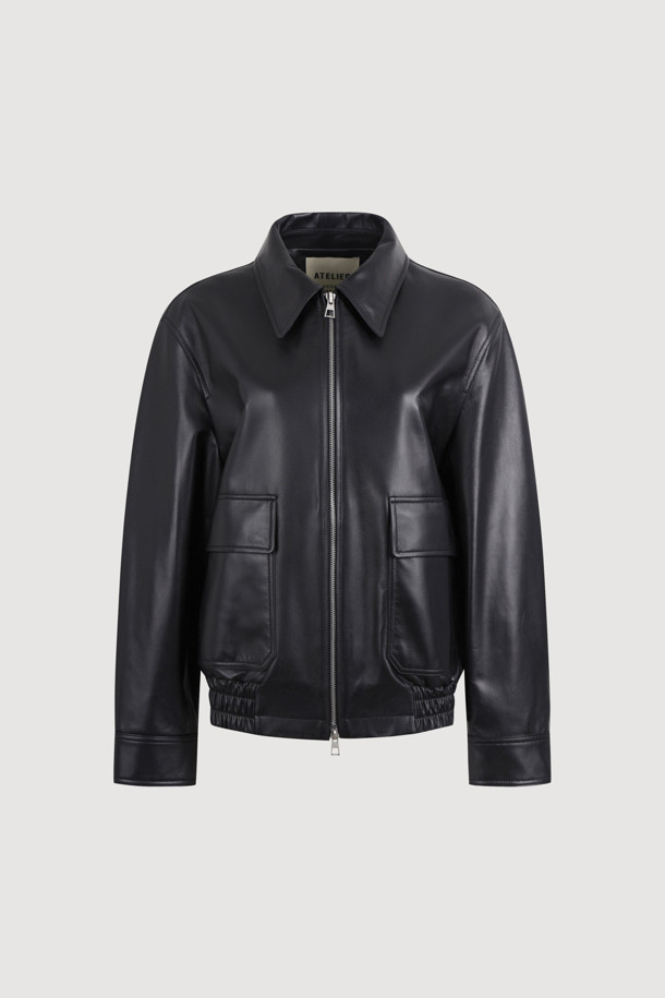 LUCKY CHOUETTE - 점퍼 - [Atelier] Work Jacket Real Leather Jumper (black)