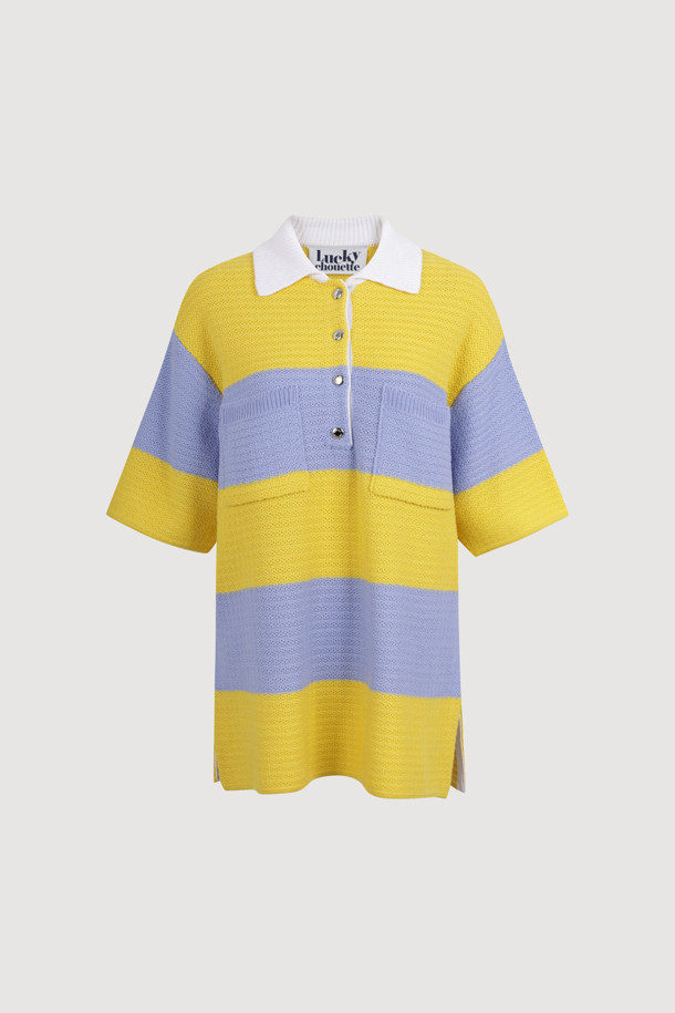 LUCKY CHOUETTE - 스웨터 - Stripe Terry Knit Pullover (yellow)