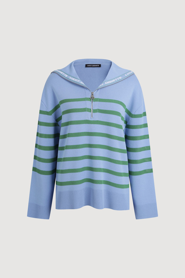 LUCKY CHOUETTE - 스웨터 - Sailor Zip up Pullover (blue)