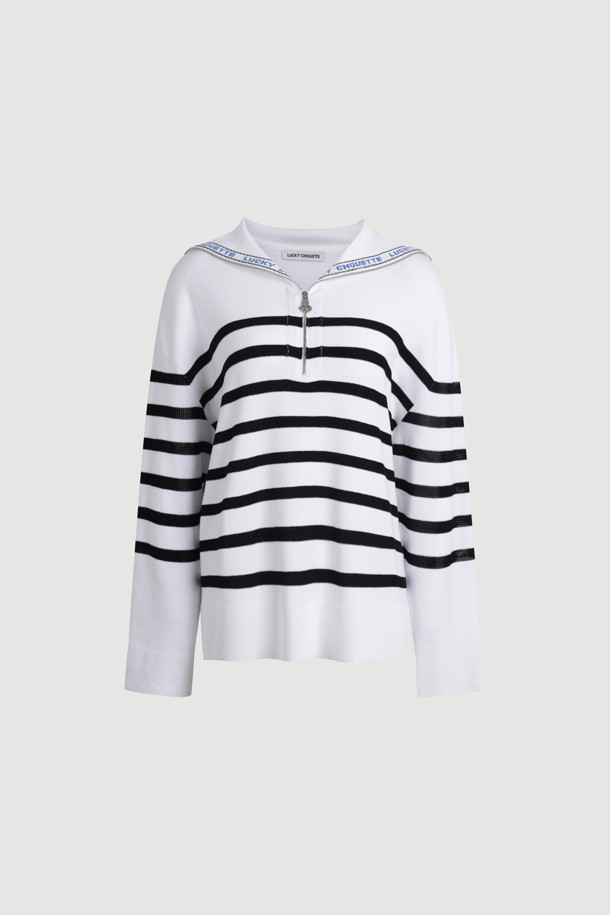 LUCKY CHOUETTE - 스웨터 - Sailor Zip up Pullover (ivory)