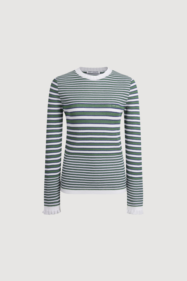 LUCKY CHOUETTE - 스웨터 - Stripe Slim Fit Pullover (green)