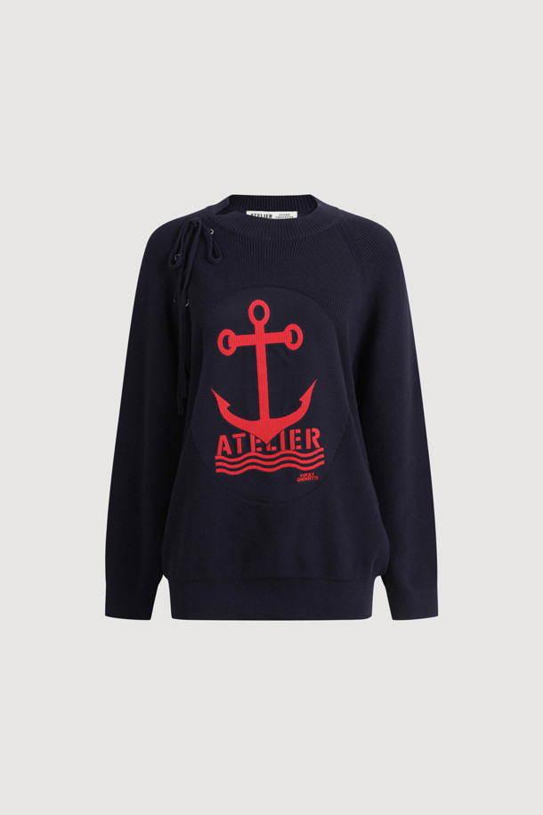 LUCKY CHOUETTE - 스웨터 - [Atelier] Big Anchor Point Pullover (dark navy)