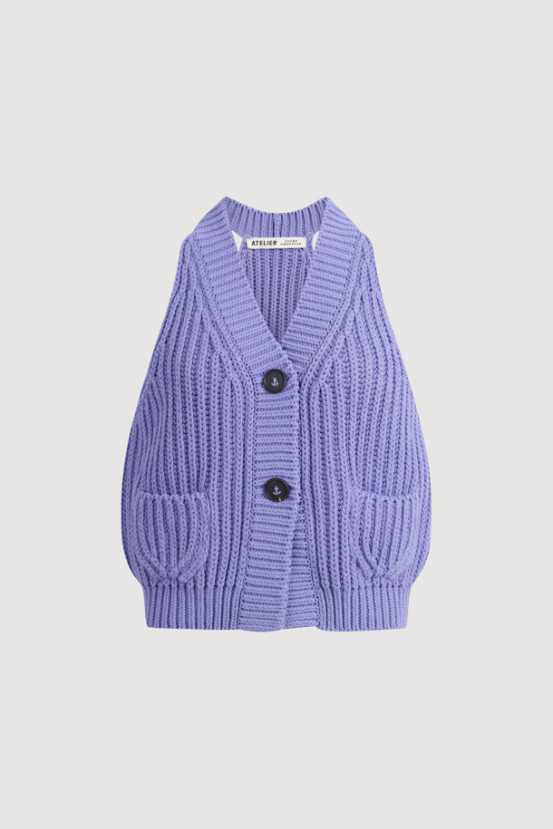 LUCKY CHOUETTE - 베스트 - [Atelier] 5GG Knit Vest (violet)