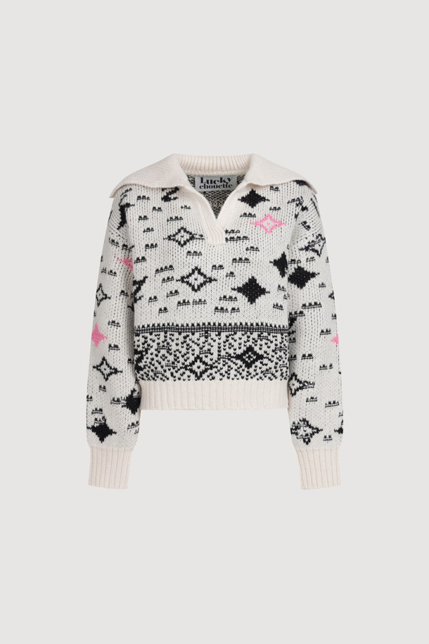 LUCKY CHOUETTE - 스웨터 - [Holiday Edition] Sailor Jacquard Knitwear Pullover (ivory)