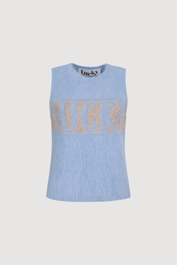 LUCKY CHOUETTE - 스웨터 - [Holiday Edition] Angora Sleeveless Knit Pullover (blue)