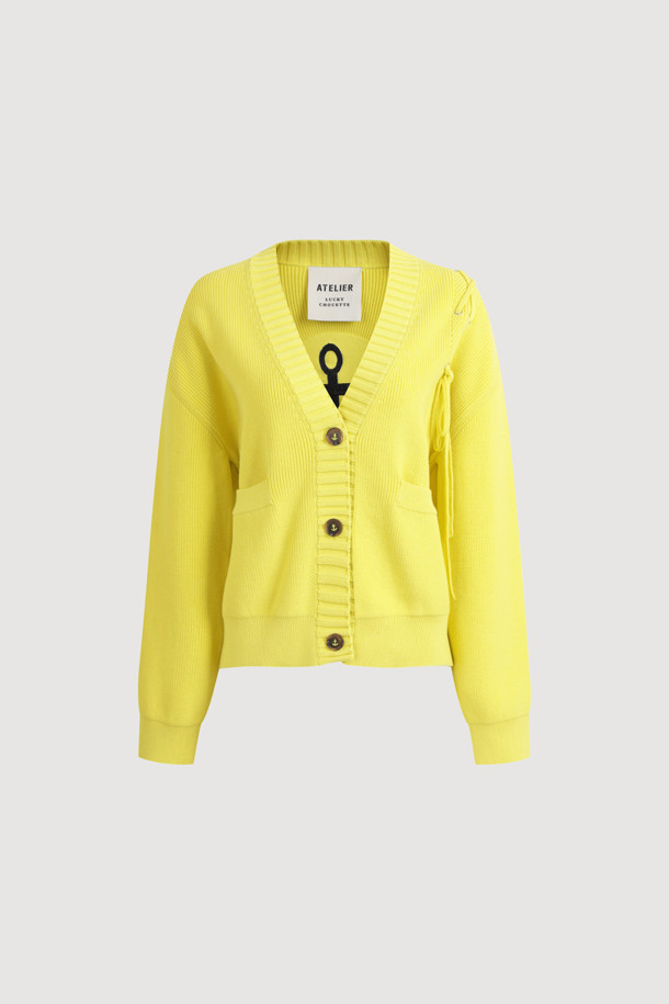 LUCKY CHOUETTE - 가디건 - [Atelier] Back Anchor Point Cardigan (yellow)