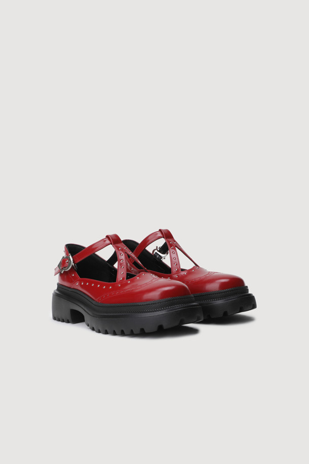 LUCKY CHOUETTE - 로퍼 - Stud Maryjane Loafers (red)