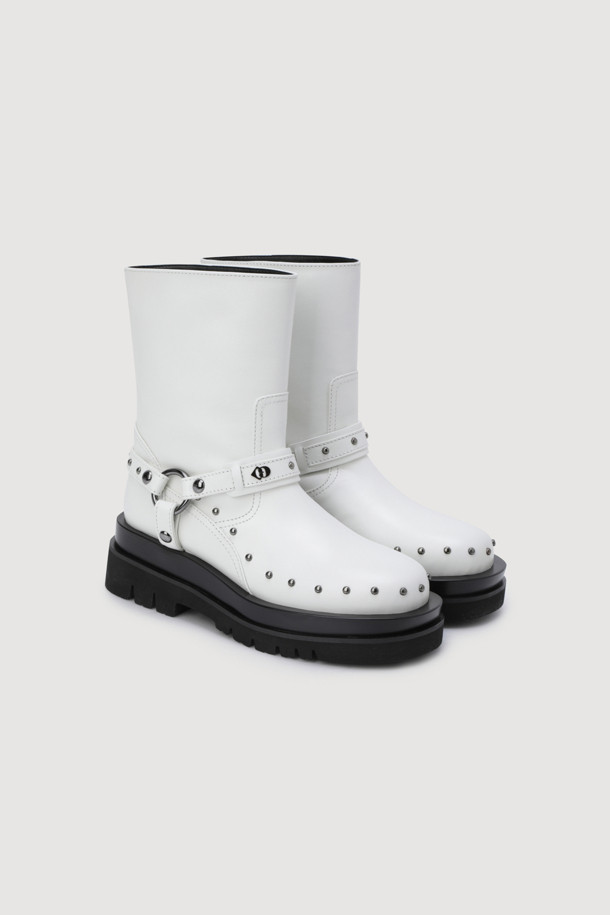 LUCKY CHOUETTE - 스니커즈 - Stud Short Boots (white)