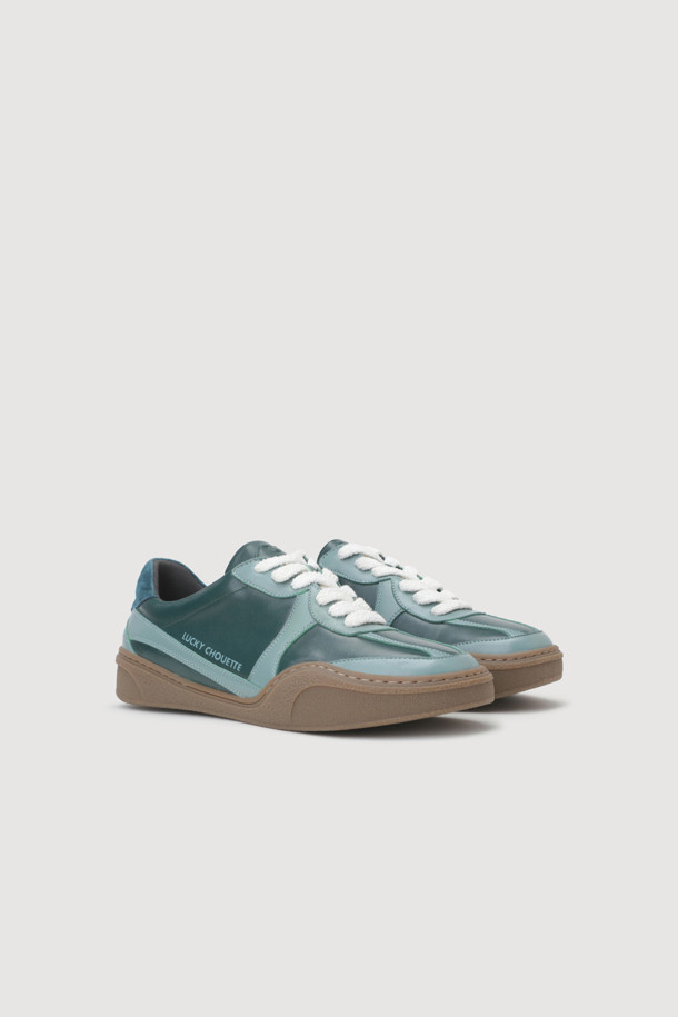 LUCKY CHOUETTE - 스니커즈 - Material Mix Color Sneakers (green)