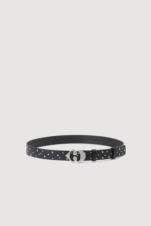 LUCKY CHOUETTE - 벨트 - [Holiday Edition] Stud Decorated Leather Belt (black)