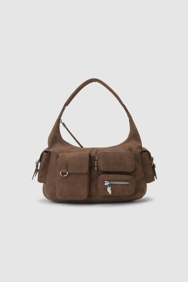 LUCKY CHOUETTE - 토트백 - Medium Pocket Hobo Bag (brown)