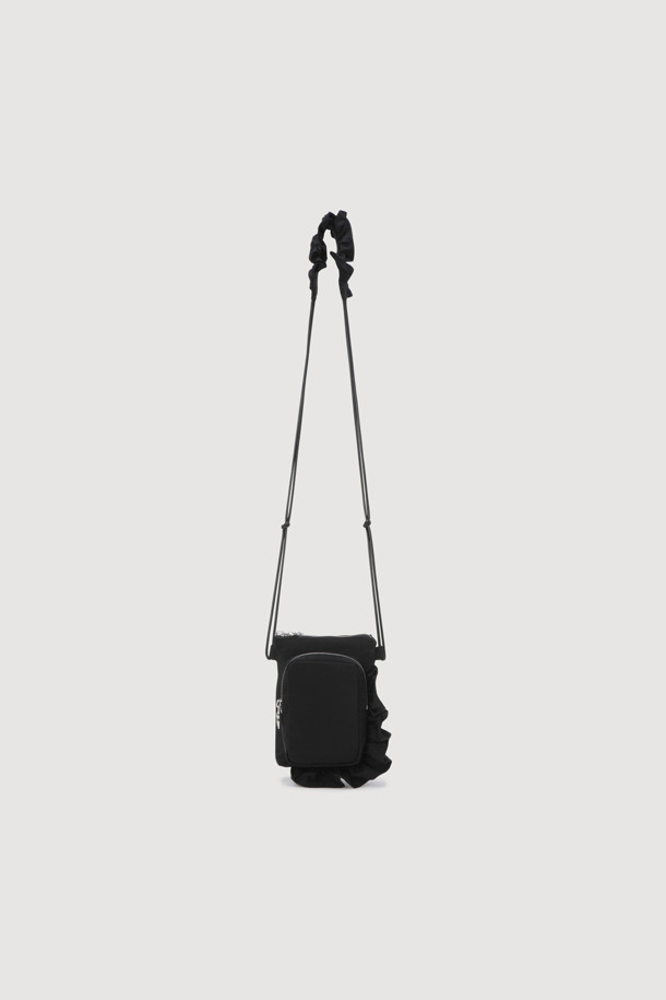 LUCKY CHOUETTE - 크로스백 - Frill Decoration Mini Cross Bag (black)