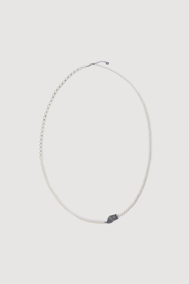 LUCKY CHOUETTE - 목걸이 - [Holiday Edition] Pearl Decorated Long Necklace (silver)