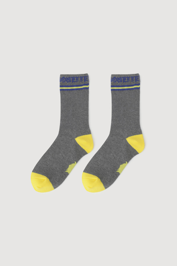 LUCKY CHOUETTE - 양말 - Lettering Socks (melange grey)