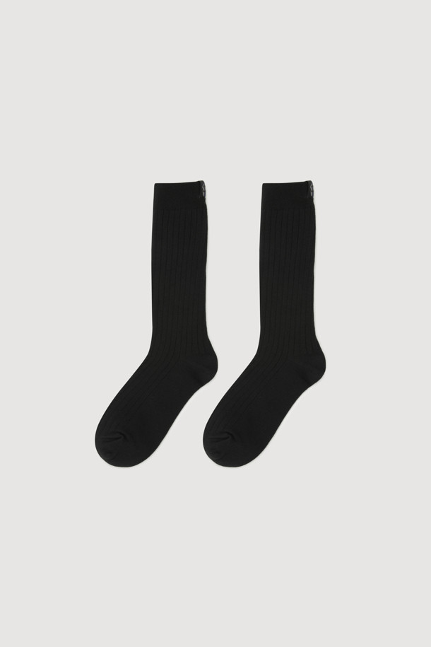 LUCKY CHOUETTE - 양말 - Basic Ribbed Socks (black)