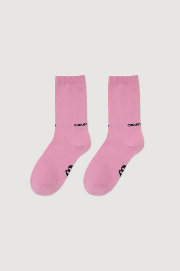 LUCKY CHOUETTE - 양말 - Lettering Basic Socks (pink)