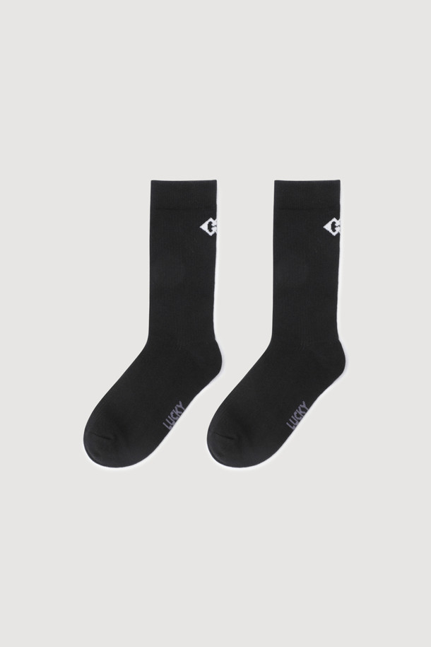 LUCKY CHOUETTE - 양말 - Basic Ribbed Socks(black)