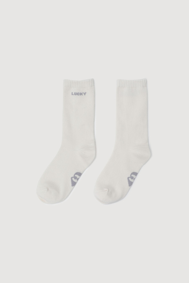 LUCKY CHOUETTE - 양말 - Lettering Point Socks(white)