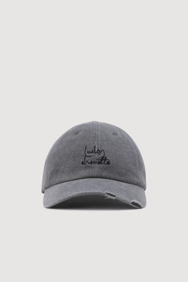 LUCKY CHOUETTE - 모자 - Vintage Lettering Washing Ball Cap (grey)