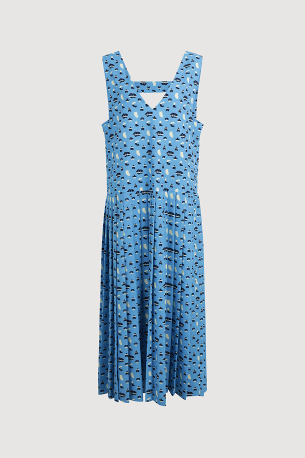 LUCKY CHOUETTE - 원피스 - Symbol Printing Pleats Sleeveless Dress