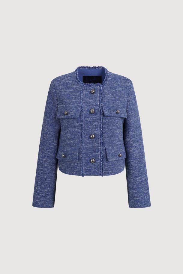 LUCKY CHOUETTE - 자켓 - Herringbone Bold Burton Crop Jacket (blue)