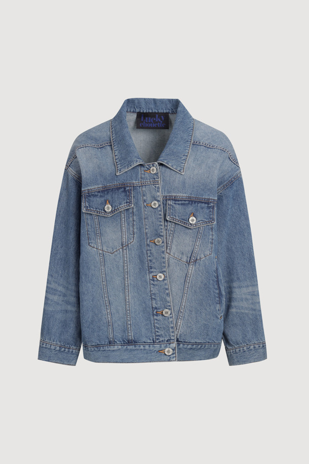 LUCKY CHOUETTE - 점퍼 - Loose Fit Denim Jacket (blue)