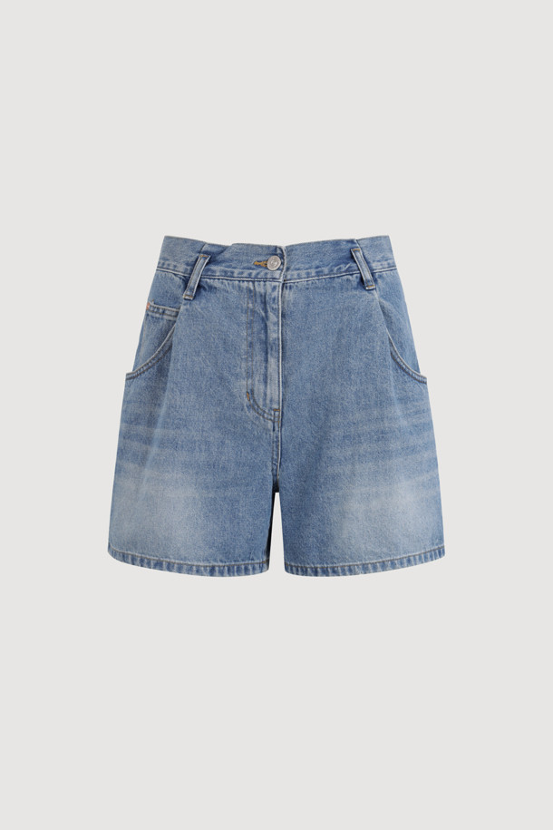 LUCKY CHOUETTE - 스커트/팬츠 - Tuck Point Wide Denim Shorts