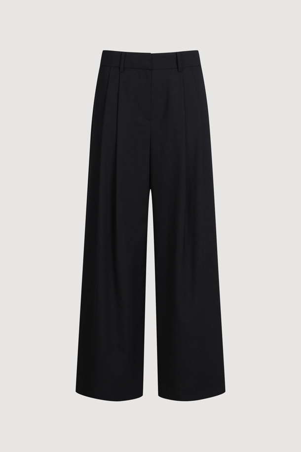 LUCKY CHOUETTE - 스커트/팬츠 - Two Tuck Wide Pants (black)