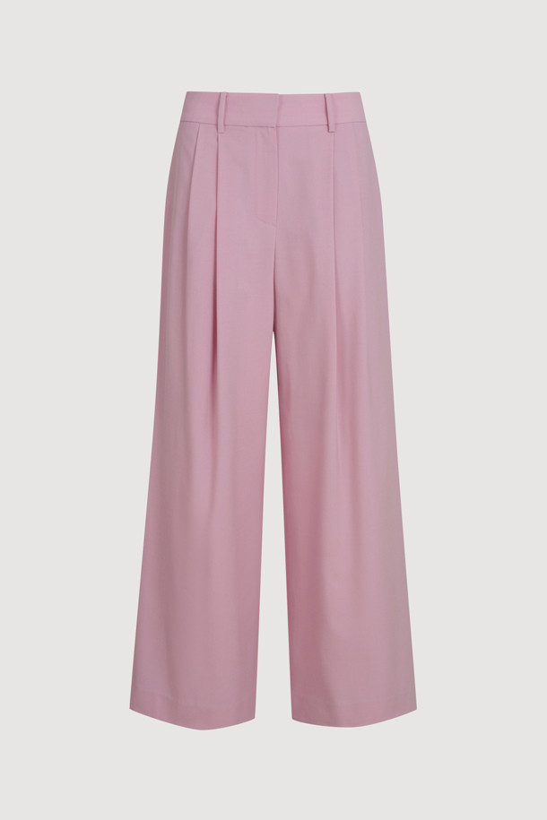 LUCKY CHOUETTE - 스커트/팬츠 - Two Tuck Wide Pants (pink)