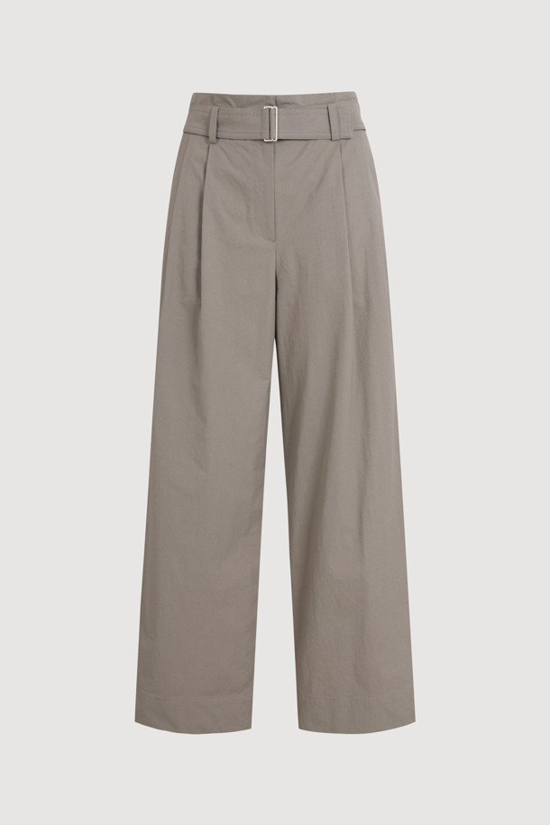 LUCKY CHOUETTE - 스커트/팬츠 - 2 Pintuck Banding Belt Wide Pants (khaki)