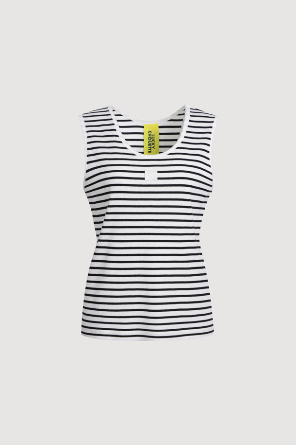 LUCKY CHOUETTE - 티셔츠 - Stripe Sleeveless T-shirt (ivory)