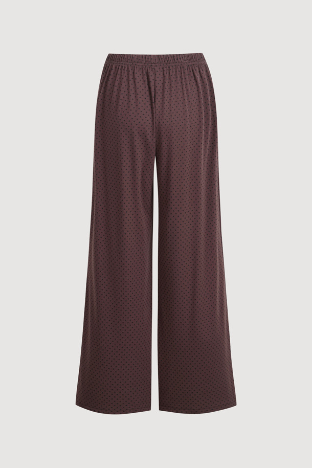 LUCKY CHOUETTE - 롱/미디팬츠 - Chouetties by LUCKY CHOUETTE_Pattern Jersey Long Pants (brown)