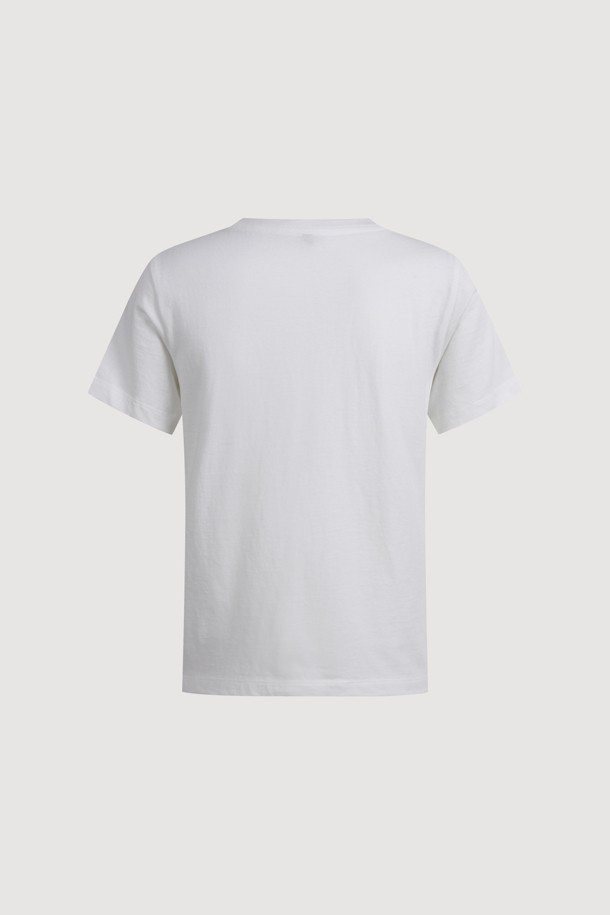 LUCKY CHOUETTE - 반소매 티셔츠 - Chouetties by LUCKY CHOUETTE_Lettering Slim Fit Half Sleeve T-shirt (white)