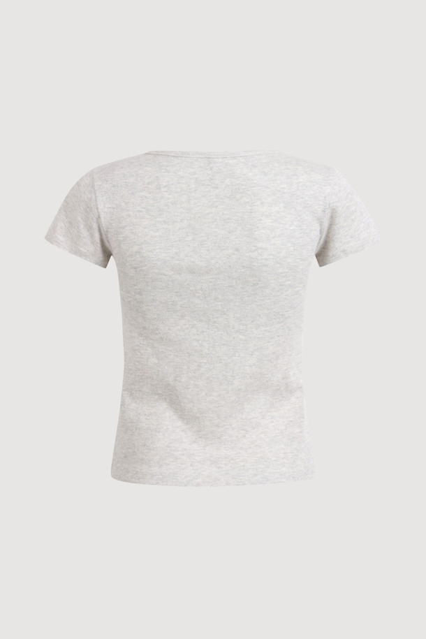 LUCKY CHOUETTE - 반소매 티셔츠 - Chouetties by LUCKY CHOUETTE_Baby Fit Half Sleeve T-shirt (melange grey)